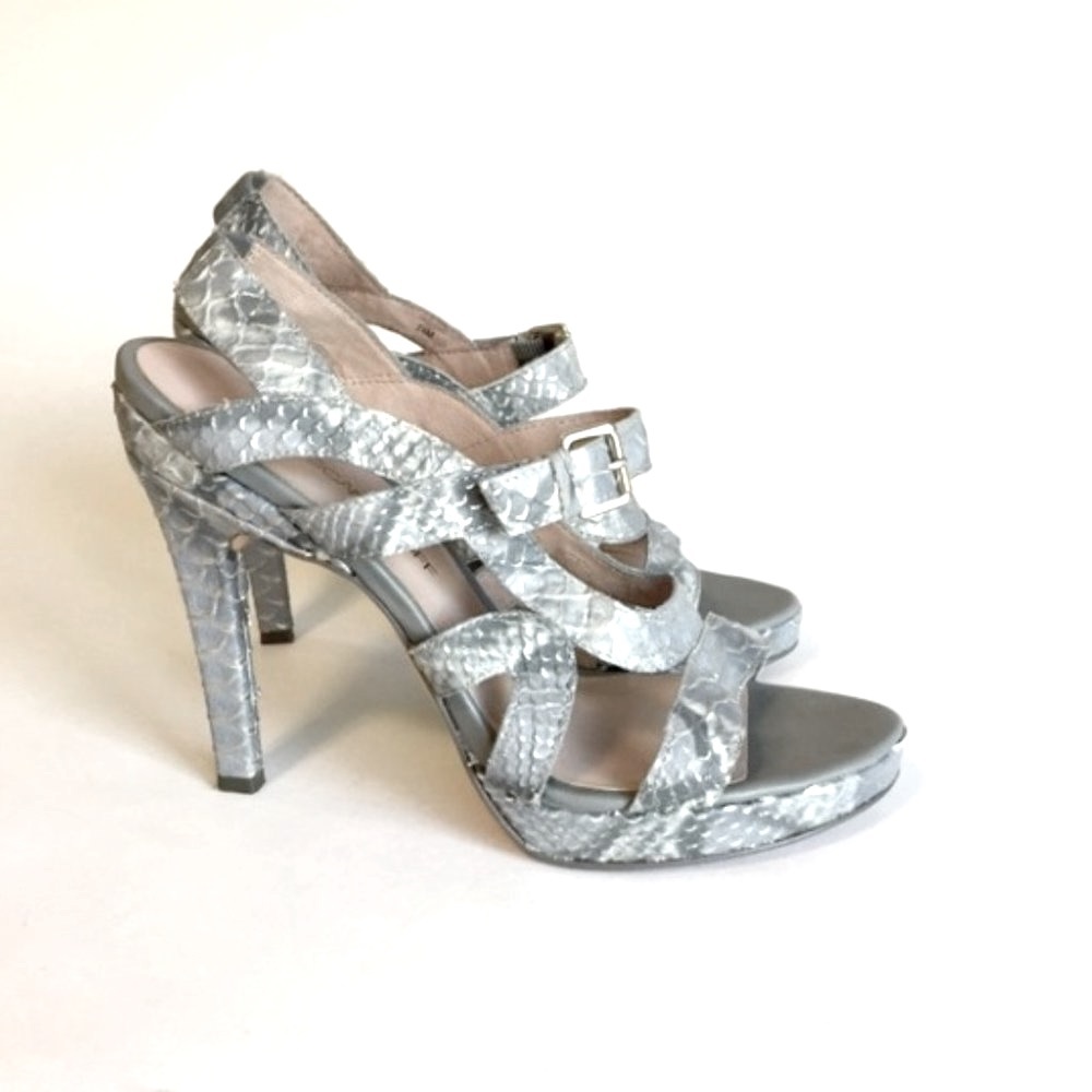 Rebecca Minkoff Grey Animal Skin Leather Slingback
